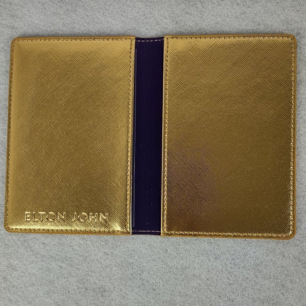 Elton John Farewell Yellow Brick Road Gold Metallic Passport Holder Cover - Picture 2 of 4